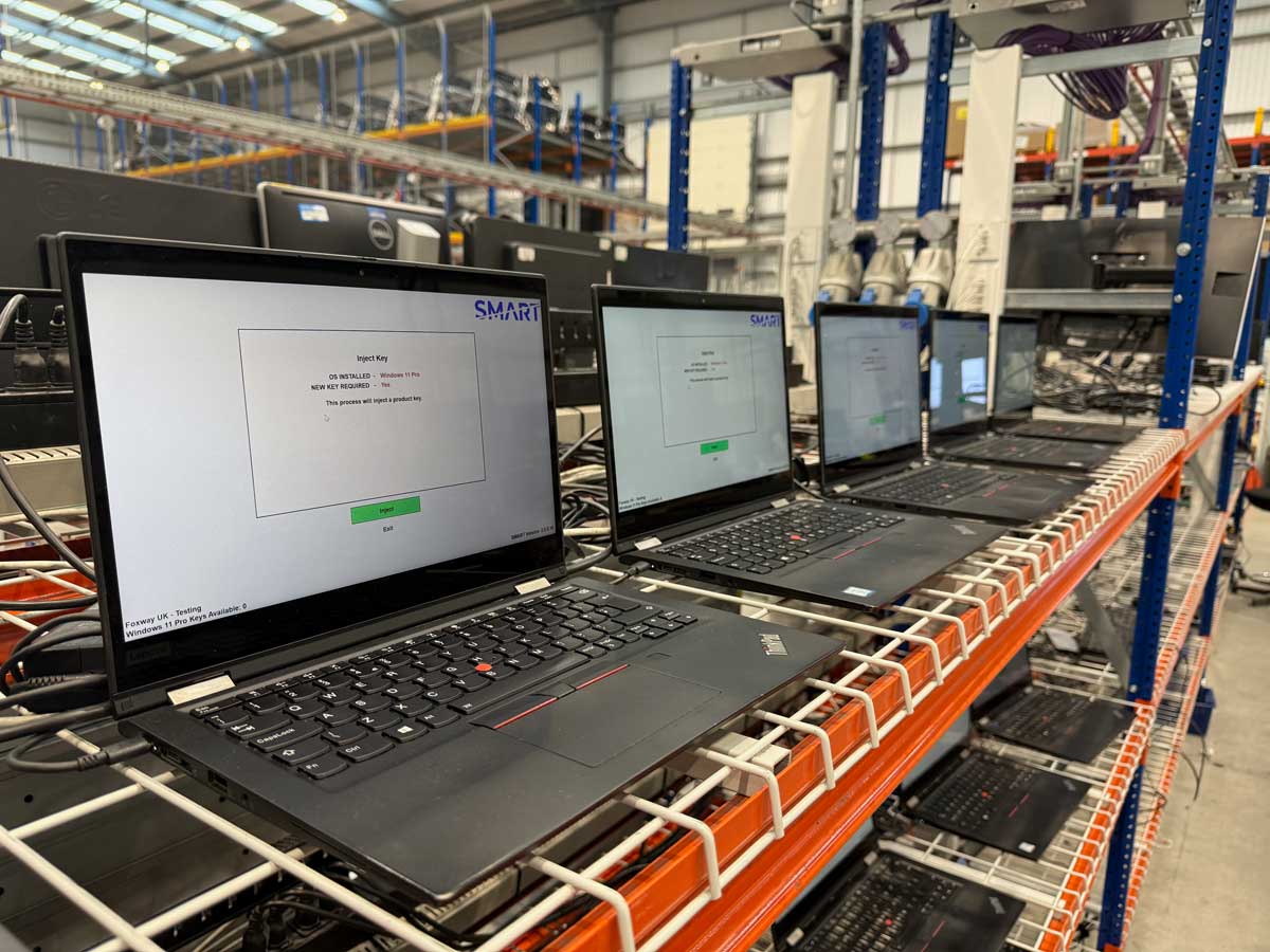 Laptops being prepared for refurbishment with SMART