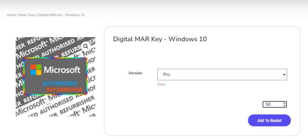 Purchase Digital Mar Key page