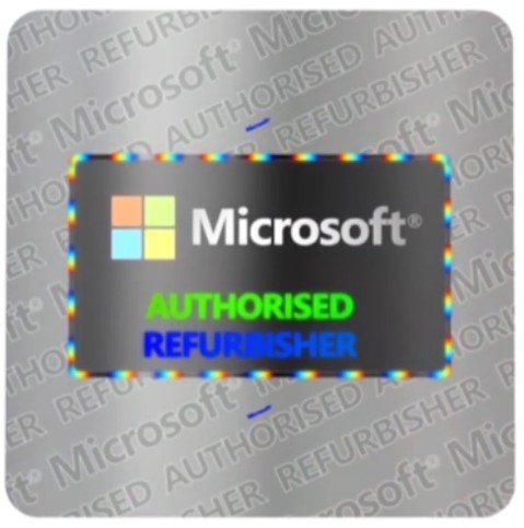 Genuine Microsoft Refurbisher Label., which says 'Students are eligible for Windows citizenship licenses.' All Windows Citizenship licenses for refurbished PCs have this label.