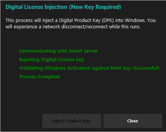 SMART tool invitation to inject digital license