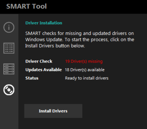 19 missing drivers and ready to install screenshot